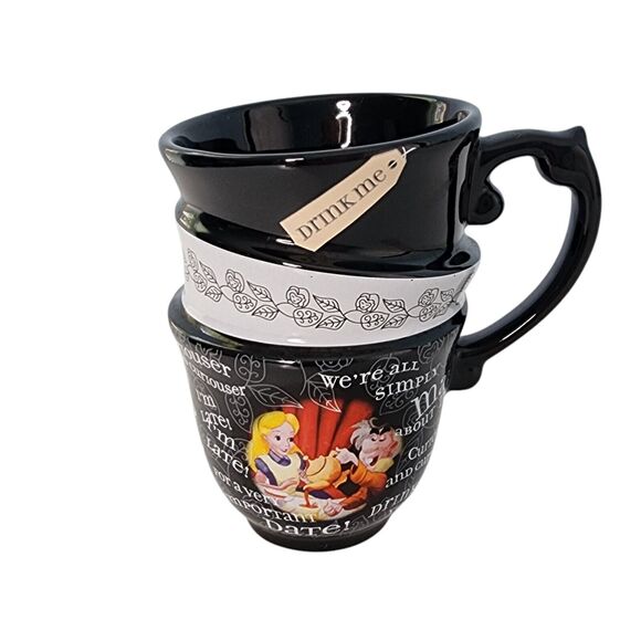 Disney Parks Alice In Wonderland Triple Stacked Mad Hatter Coffee Tea Cup Mug - Picture 1 of 7